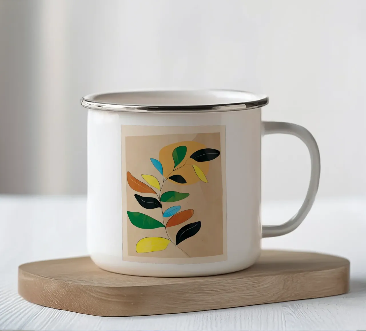 Minimal Abstract Art Plant tazza in smalto da Nadjaa