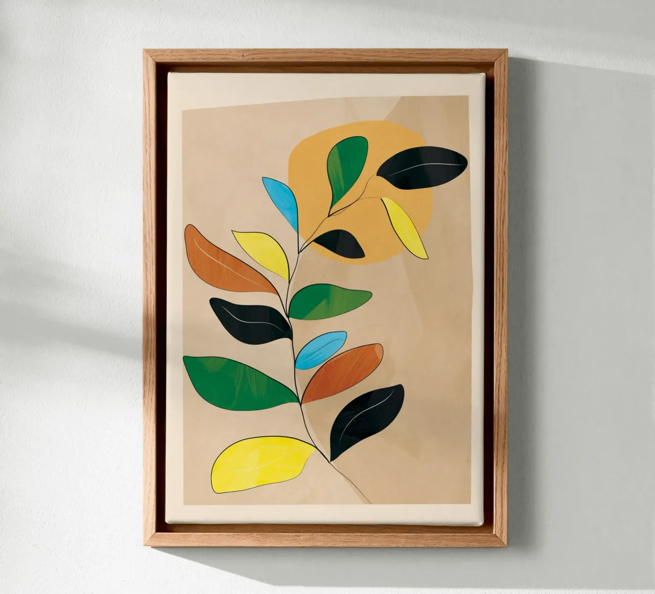 Minimal Abstract Art Plant tela con Cornice a cassetta da Nadjaa
