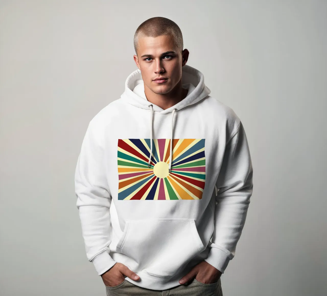 Sun Retro Art II felpa con cappuccio da Nadjaa