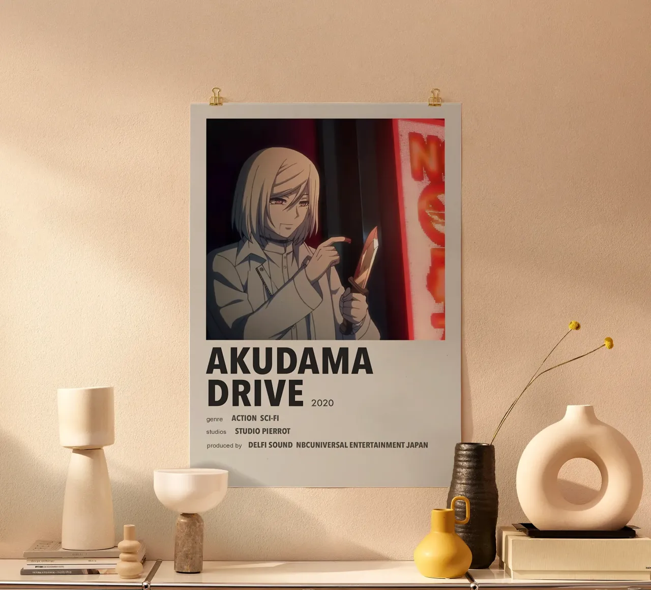 AKUDAMA DRIVE 2020 poster con telaio in plastica da Totoya