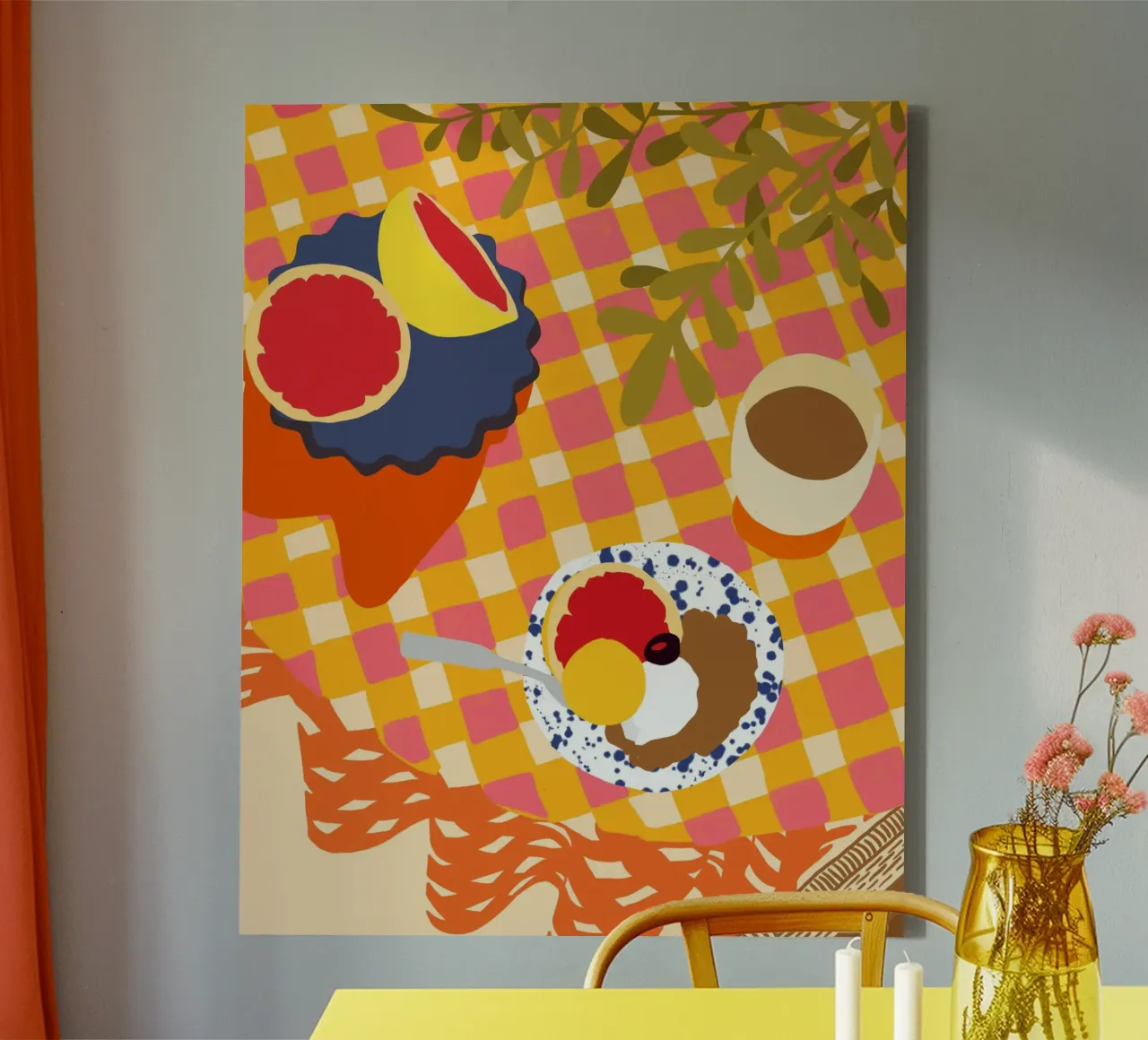 Bloei en Brunch canvas met Baklijst van Kintsugi99