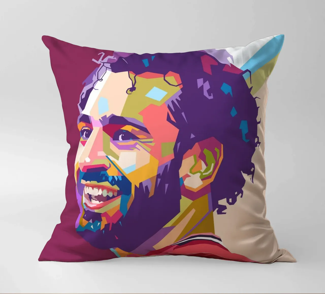 Mohamed Salah giocatore di calcio iconico cuscino da Hantamrata