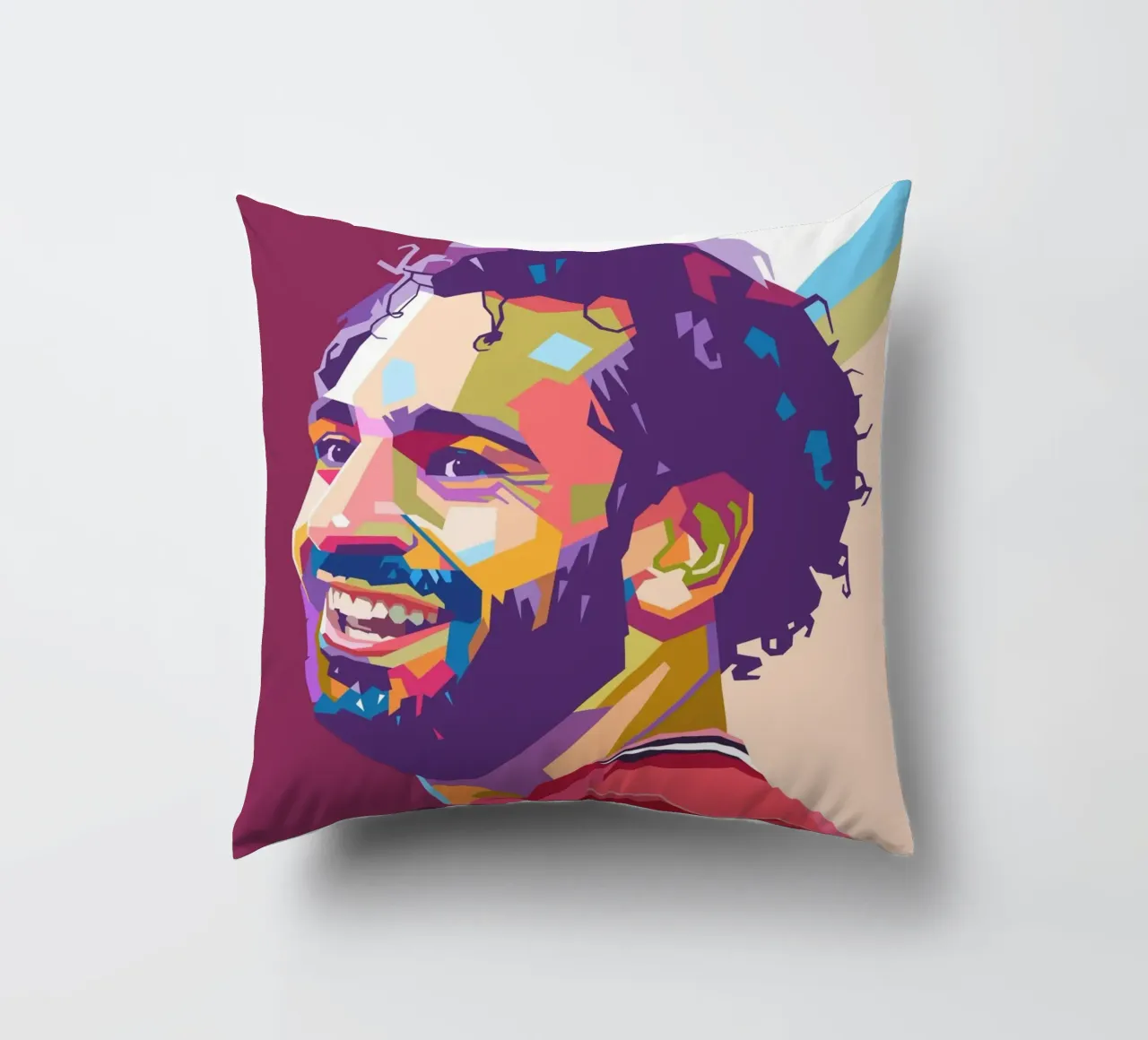 Mohamed Salah giocatore di calcio iconico cuscino da Hantamrata