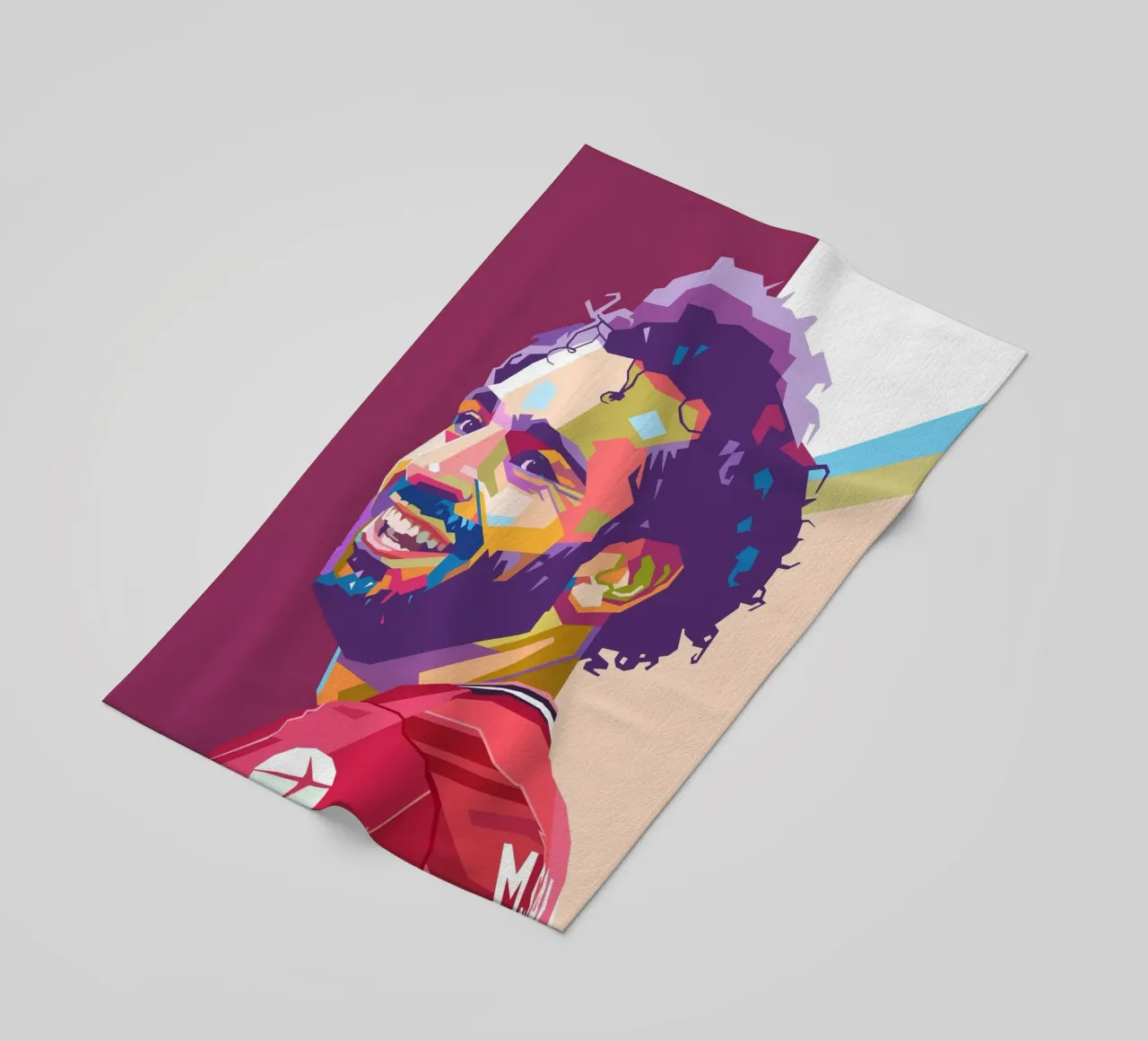 Mohamed Salah giocatore di calcio iconico telo mare da Hantamrata