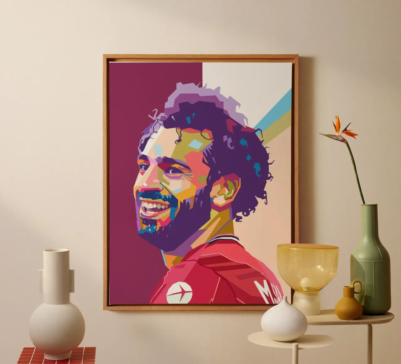 Mohamed Salah giocatore di calcio iconico tela da Hantamrata