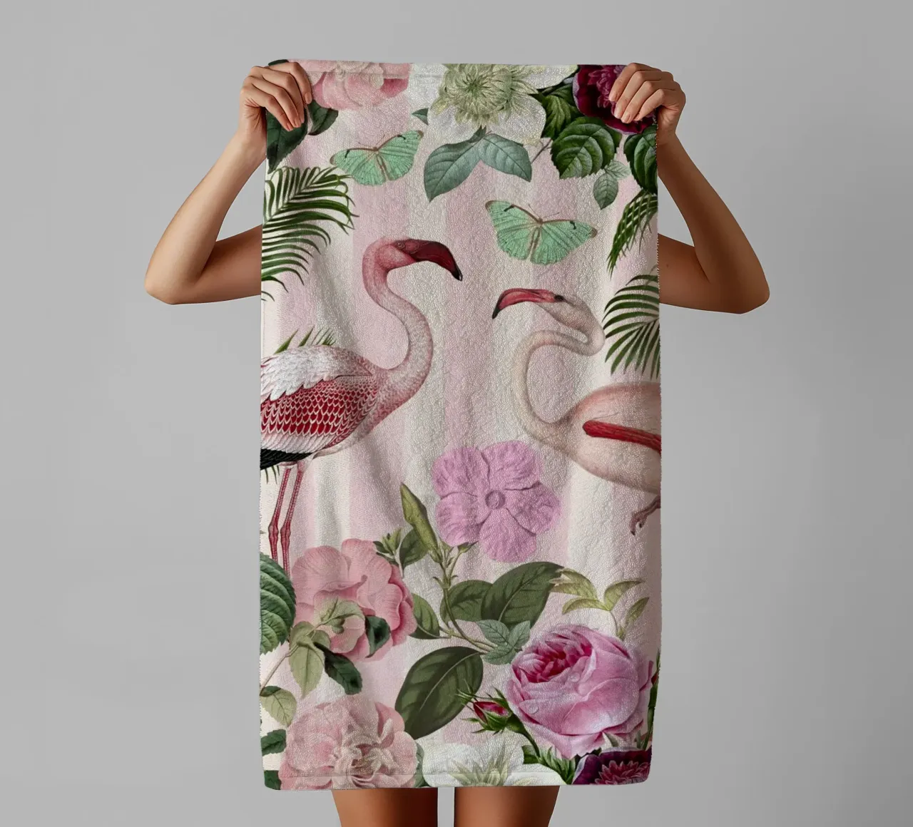 Flamingo Rendezvous towel by Andrea Haase Vintage World