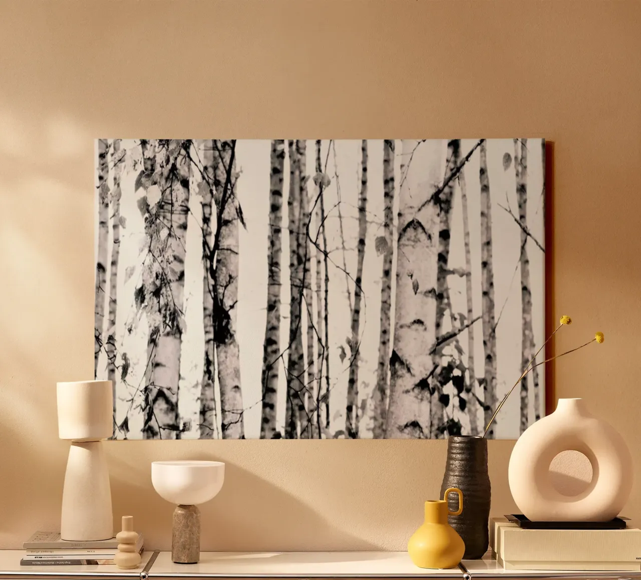 Winter Birches Leinwand von Monika Strigel