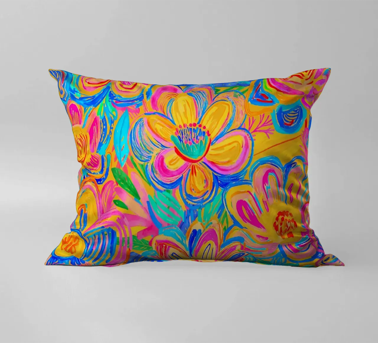 Groovy Bold Pop Art Doodle Summer Flower Vibes cuscino da Andrea Haase Modern Home