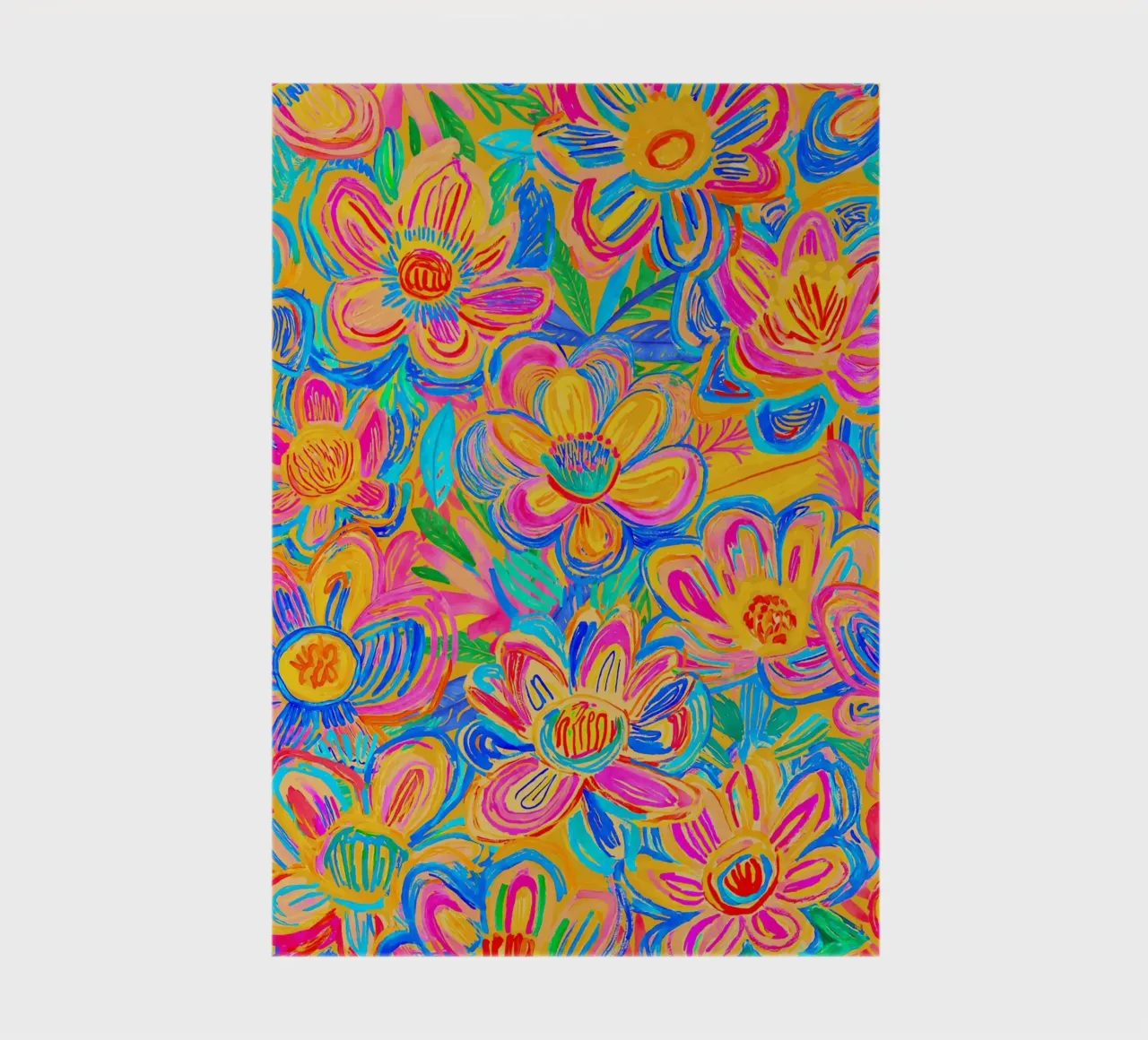 Groovy Bold Pop Art Doodle Summer Flower Vibes notebook by Andrea Haase Modern Home