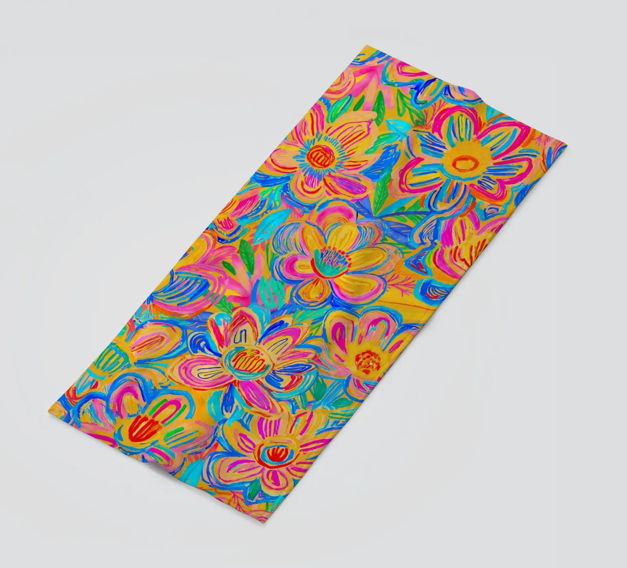 Groovy Bold Pop Art Doodle Summer Flower Vibes telo mare da Andrea Haase Modern Home