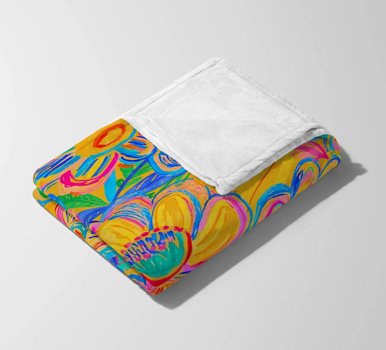 Groovy Bold Pop Art Doodle Summer Flower Vibes coperta in pile da Andrea Haase Modern Home