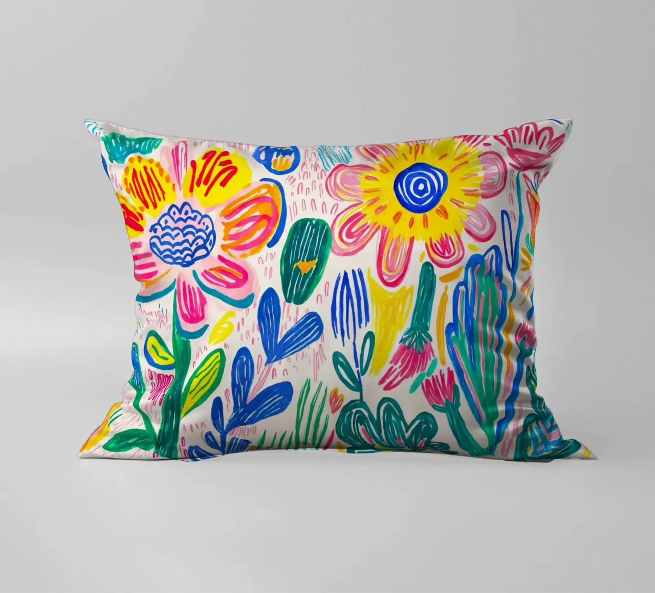 Groovy Doodle Pop Art Fiore Prato cuscino da Andrea Haase Modern Home