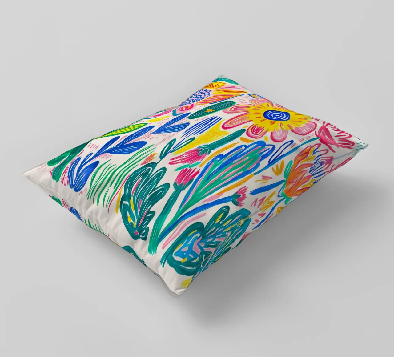 Groovy Doodle Pop Art Fiore Prato cuscino da Andrea Haase Modern Home
