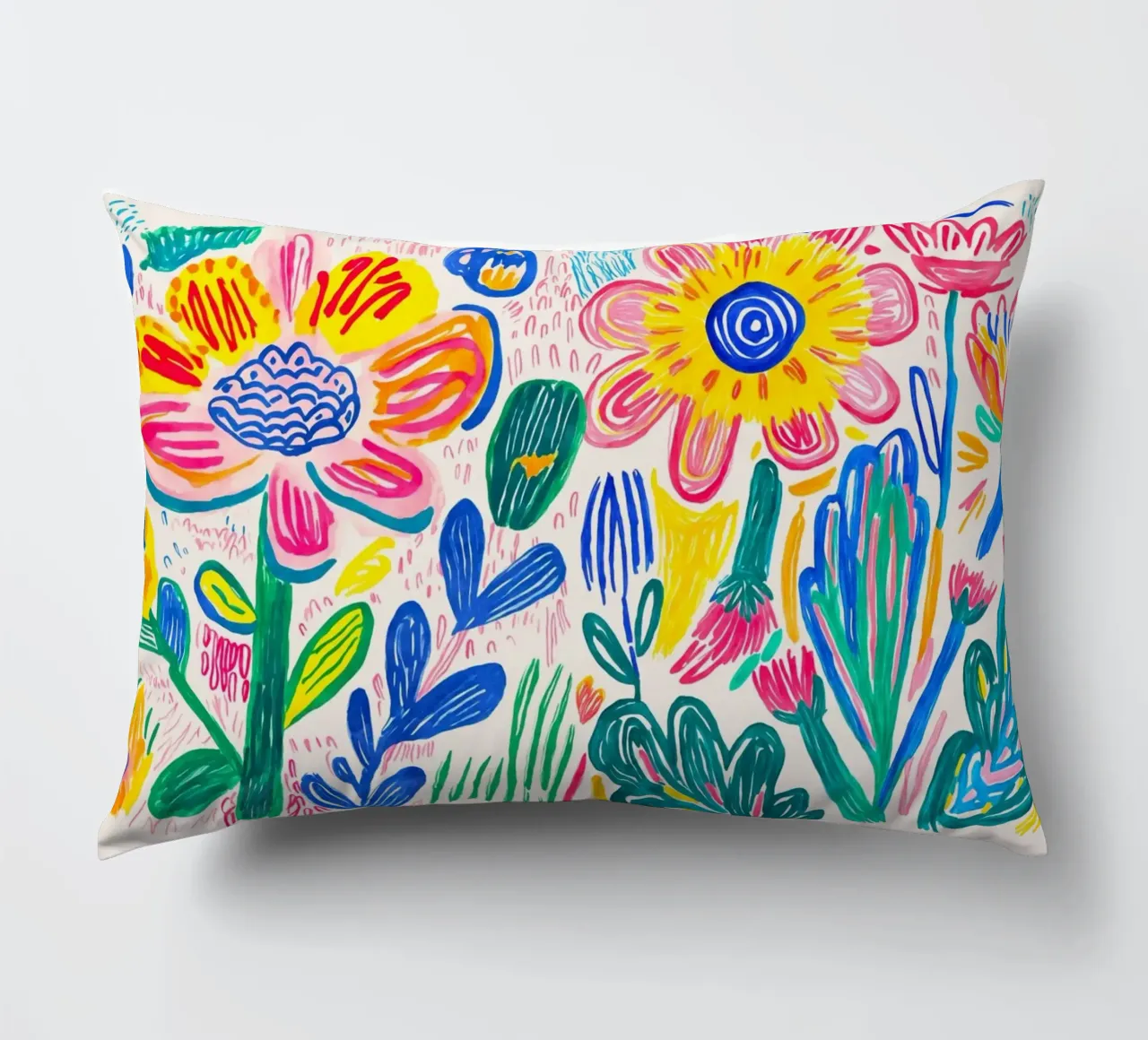 Groovy Doodle Pop Art Fiore Prato cuscino da Andrea Haase Modern Home