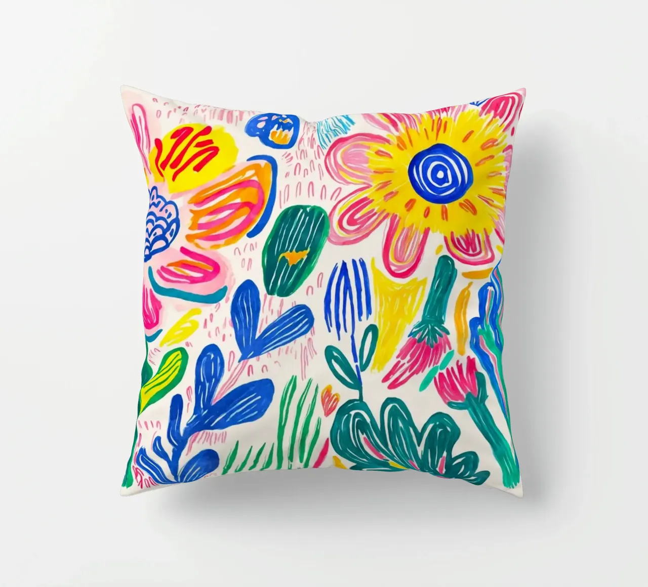 Groovy Doodle Pop Art Fiore Prato cuscino da Andrea Haase Modern Home