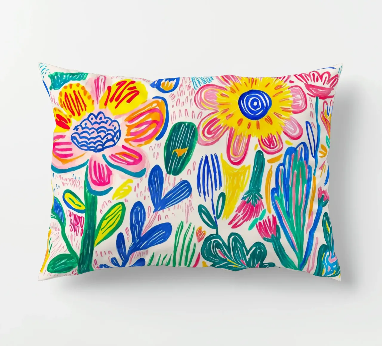 Groovy Doodle Pop Art Fiore Prato cuscino da Andrea Haase Modern Home