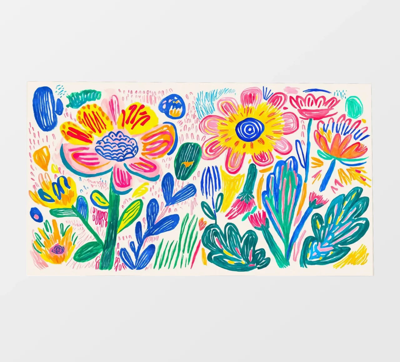 Groovy Doodle Pop Art Fiore Prato pellicola backlit da Andrea Haase Modern Home