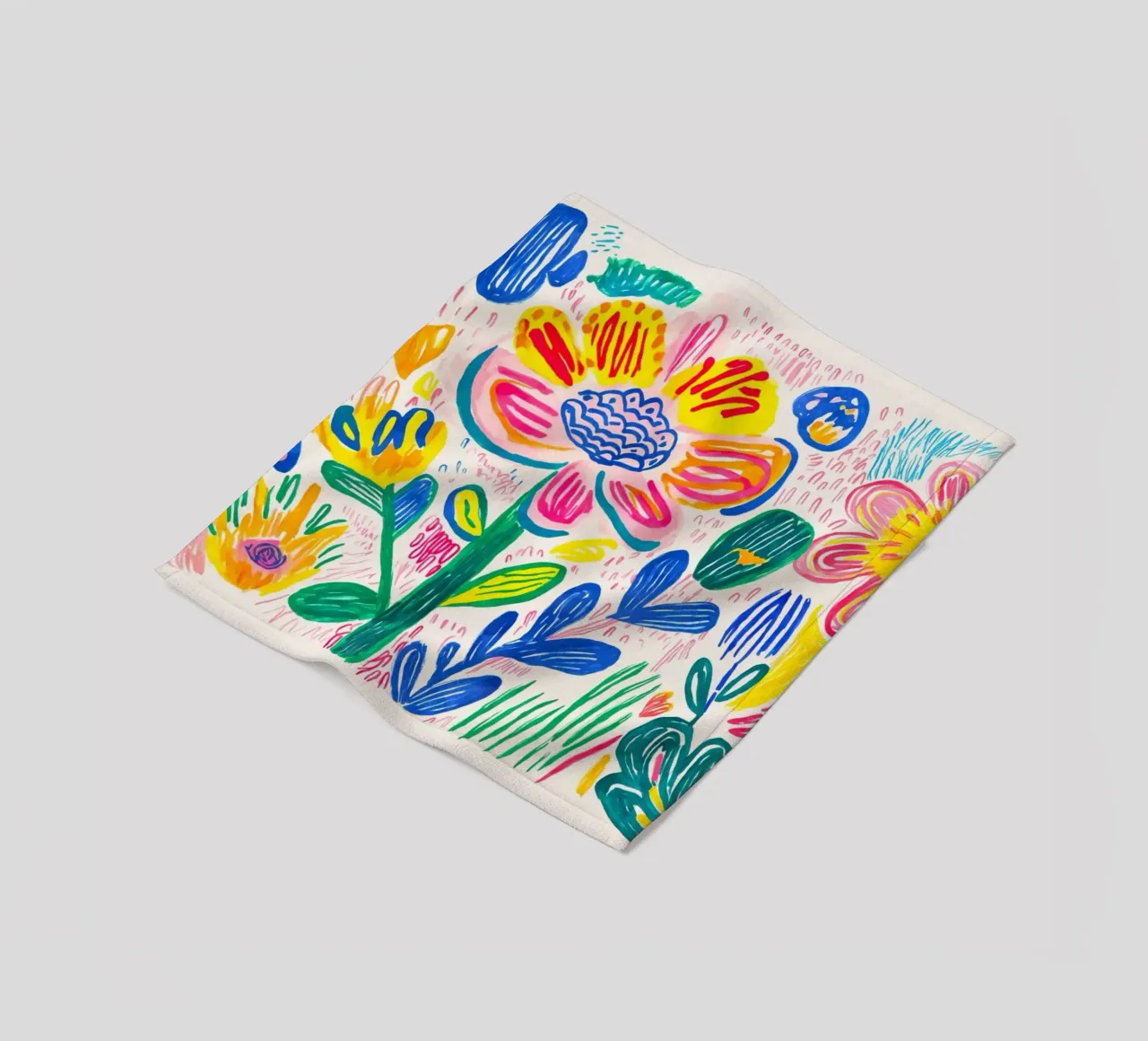 Groovy Doodle Pop Art Fiore Prato coperta in pile da Andrea Haase Modern Home