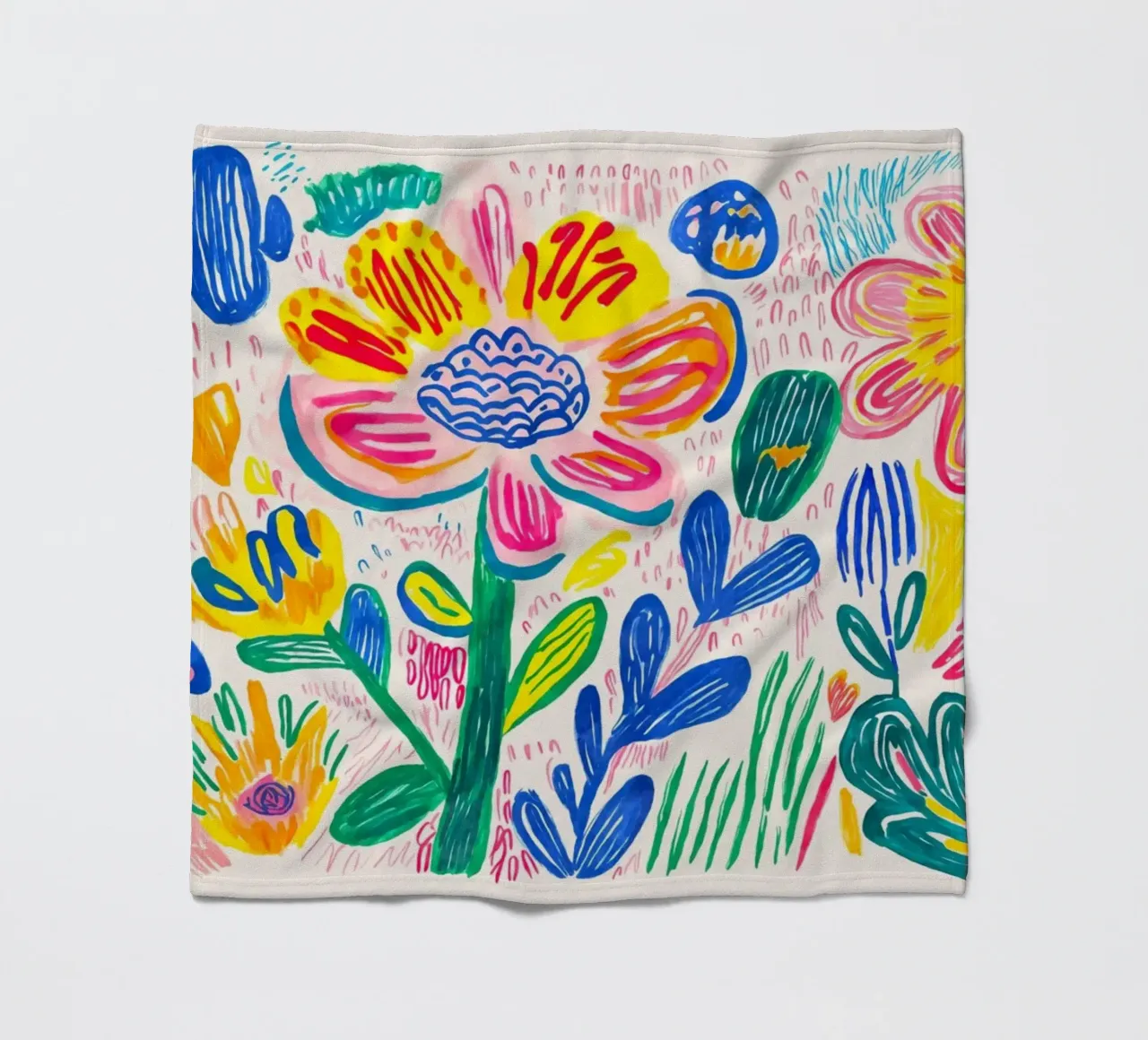 Groovy Doodle Pop Art Fiore Prato coperta in pile da Andrea Haase Modern Home