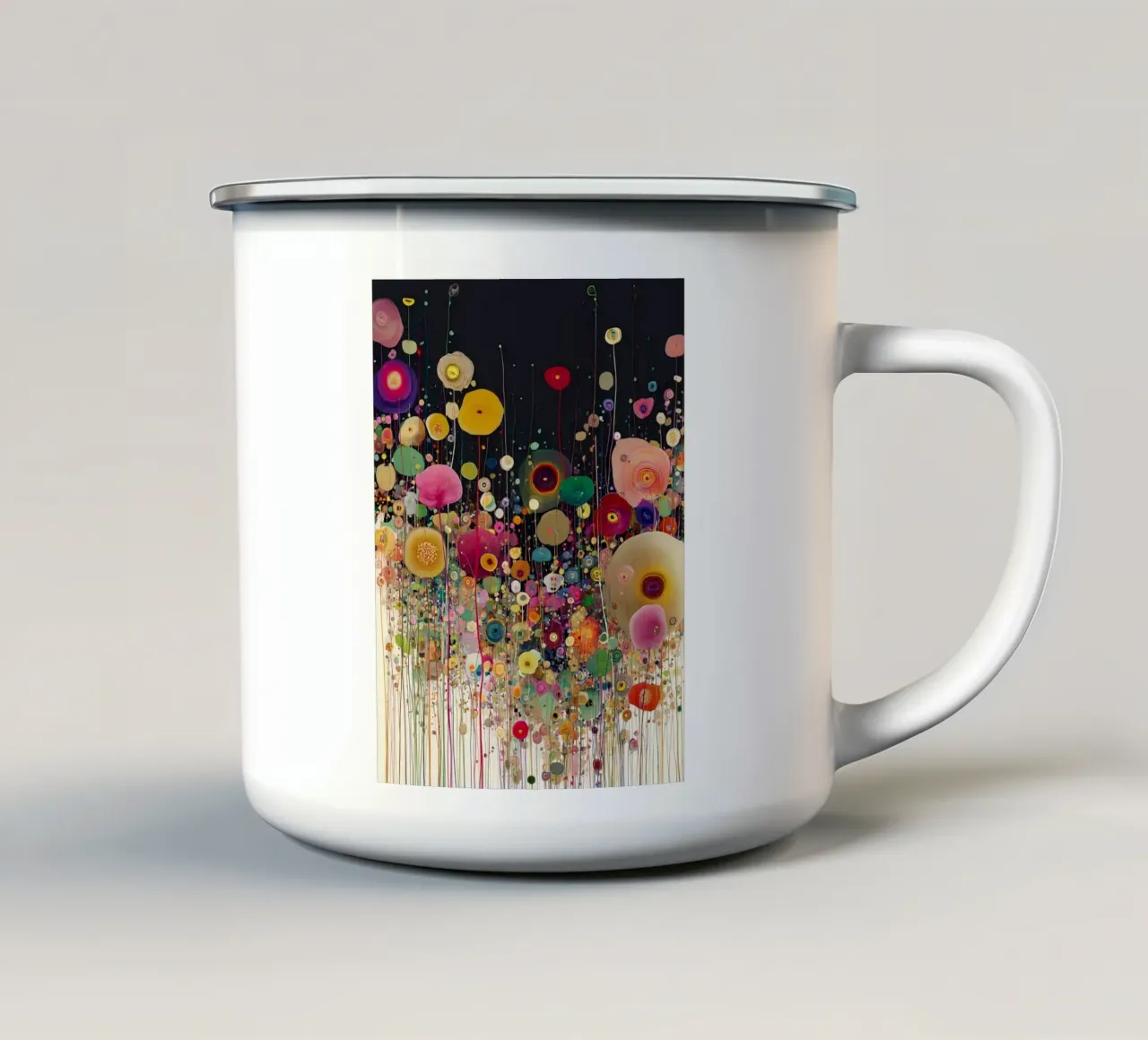 Flowers Abstract A, style Gustav Klimt tazza in smalto da Mateo