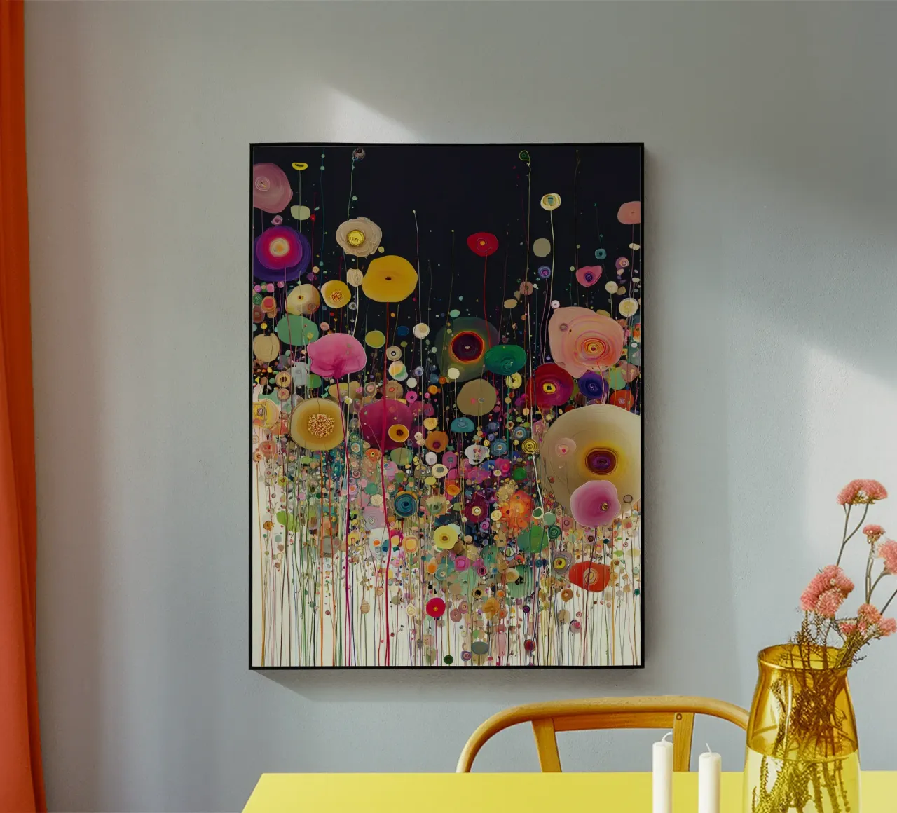 Flowers Abstract A, style Gustav Klimt plexiglass da Mateo