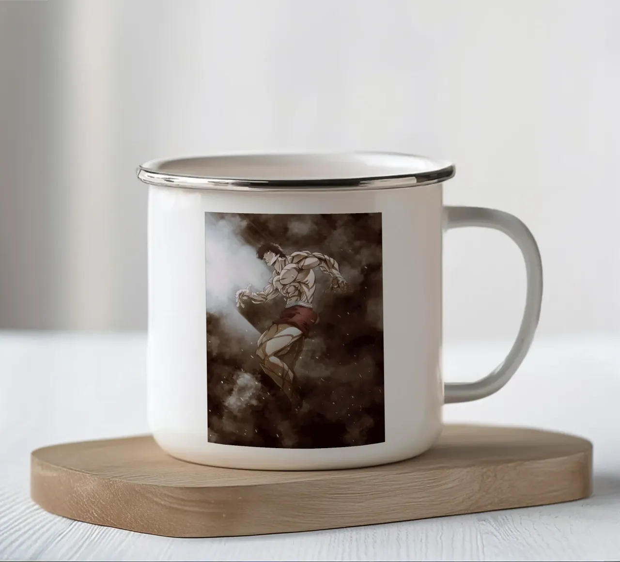 baki hanma tazza in smalto da FreeArtStudio
