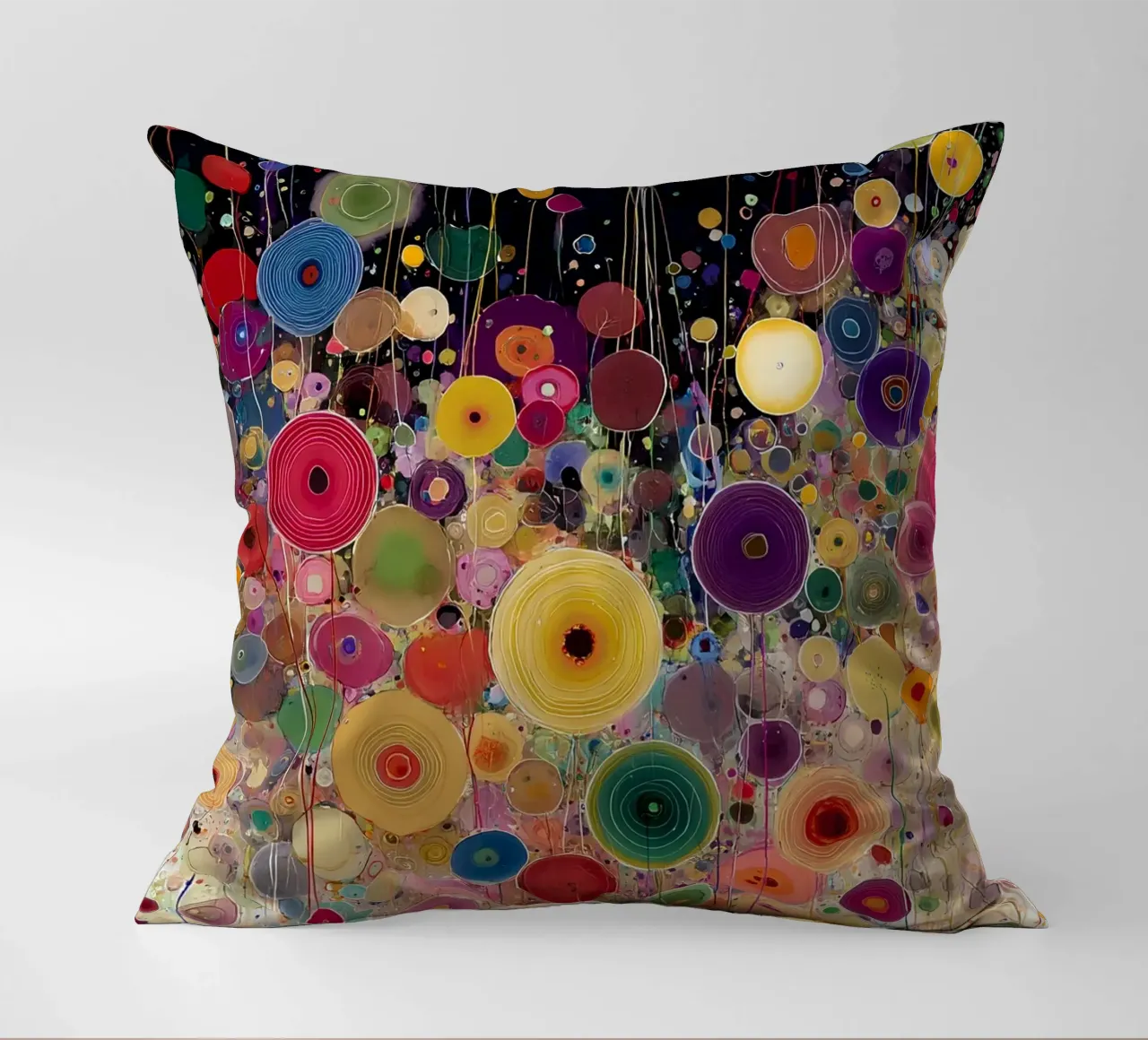 Flowers Abstract B, style Gustav Klimt Kissen von Mateo