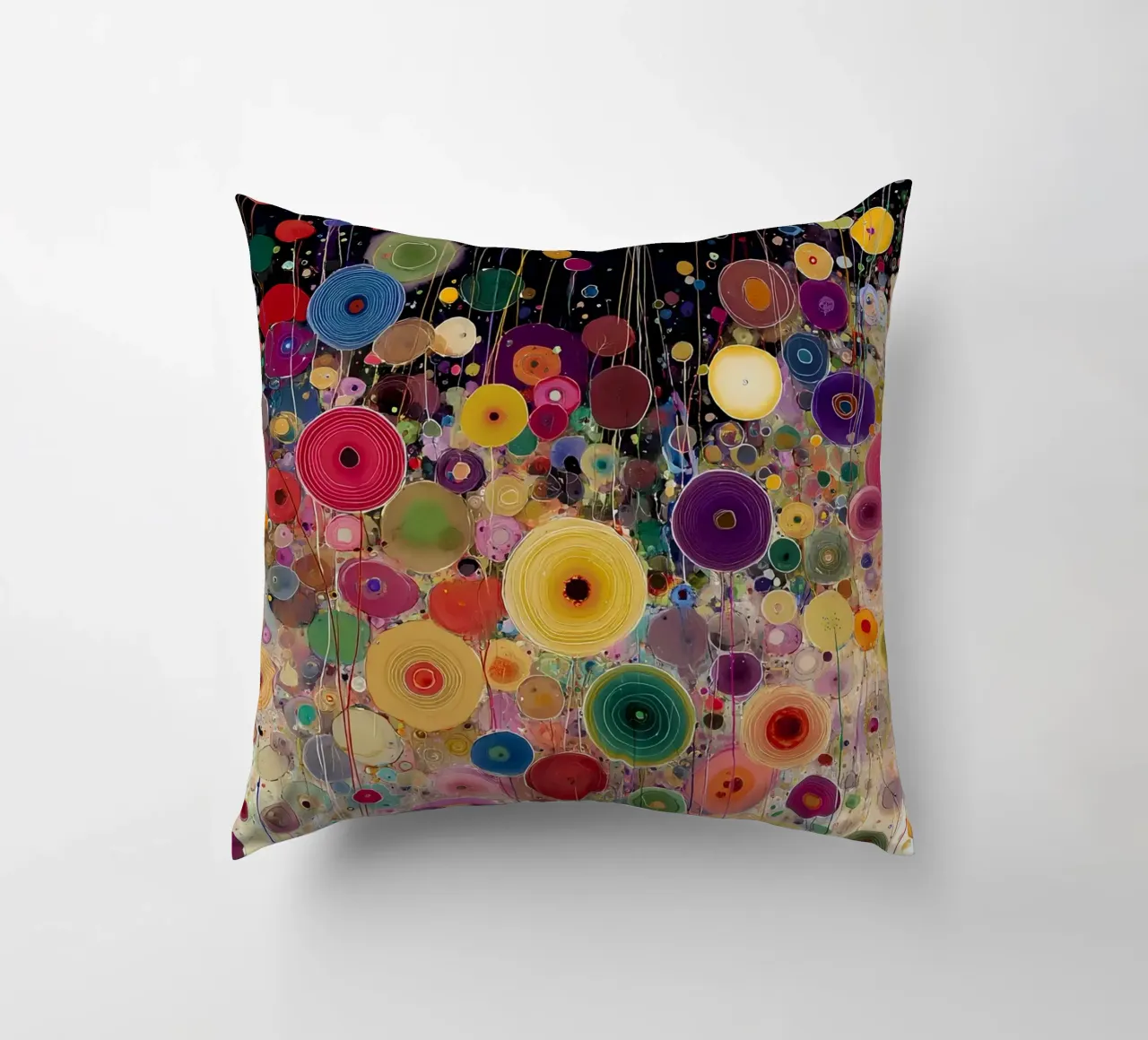 Flowers Abstract B, style Gustav Klimt Kissen von Mateo