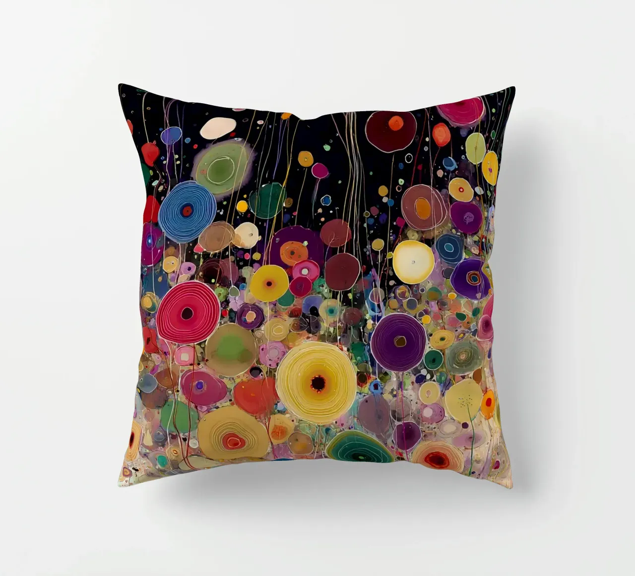 Flowers Abstract B, style Gustav Klimt Kissen von Mateo