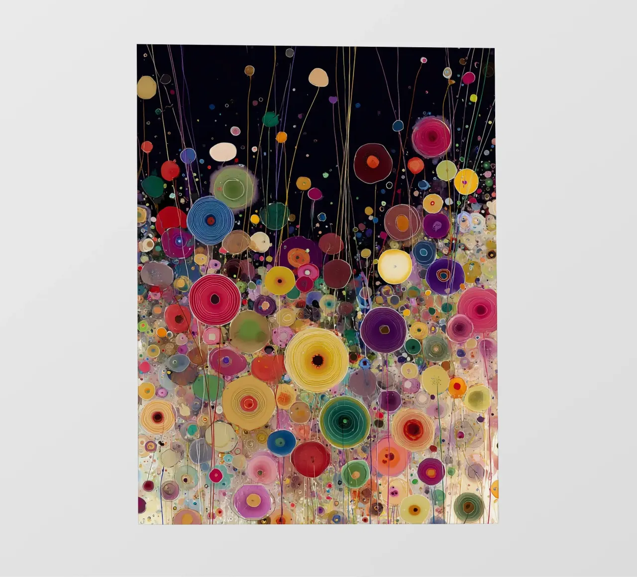 Flowers Abstract B, style Gustav Klimt telo in pvc da Mateo