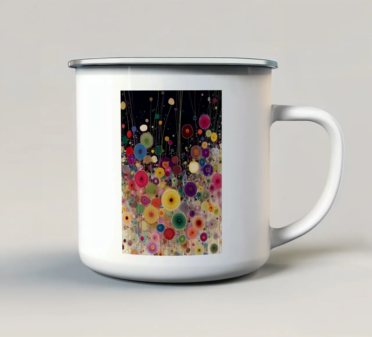 Flowers Abstract B, style Gustav Klimt tazza in smalto da Mateo