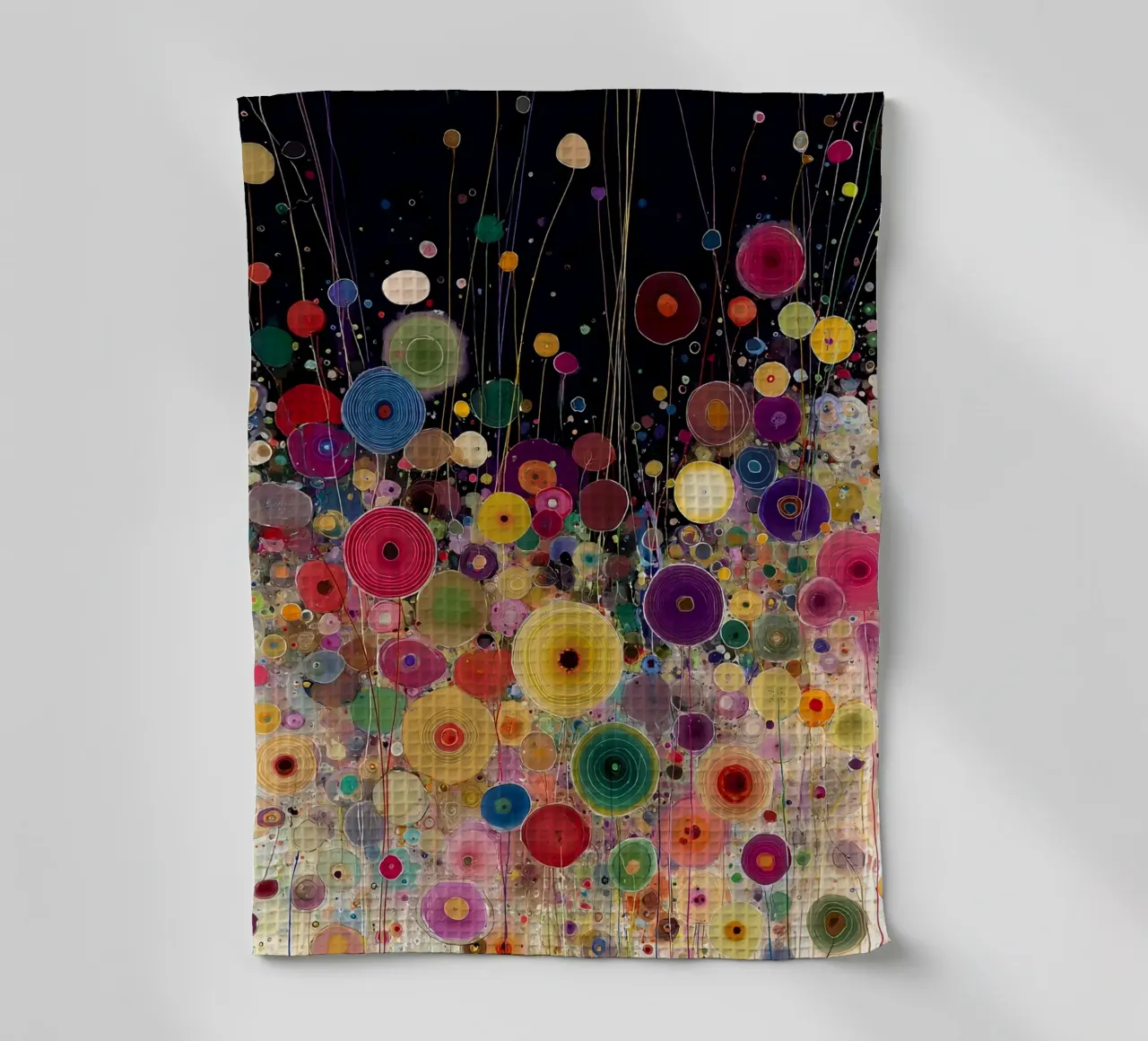 Flowers Abstract B, style Gustav Klimt torchon de Mateo