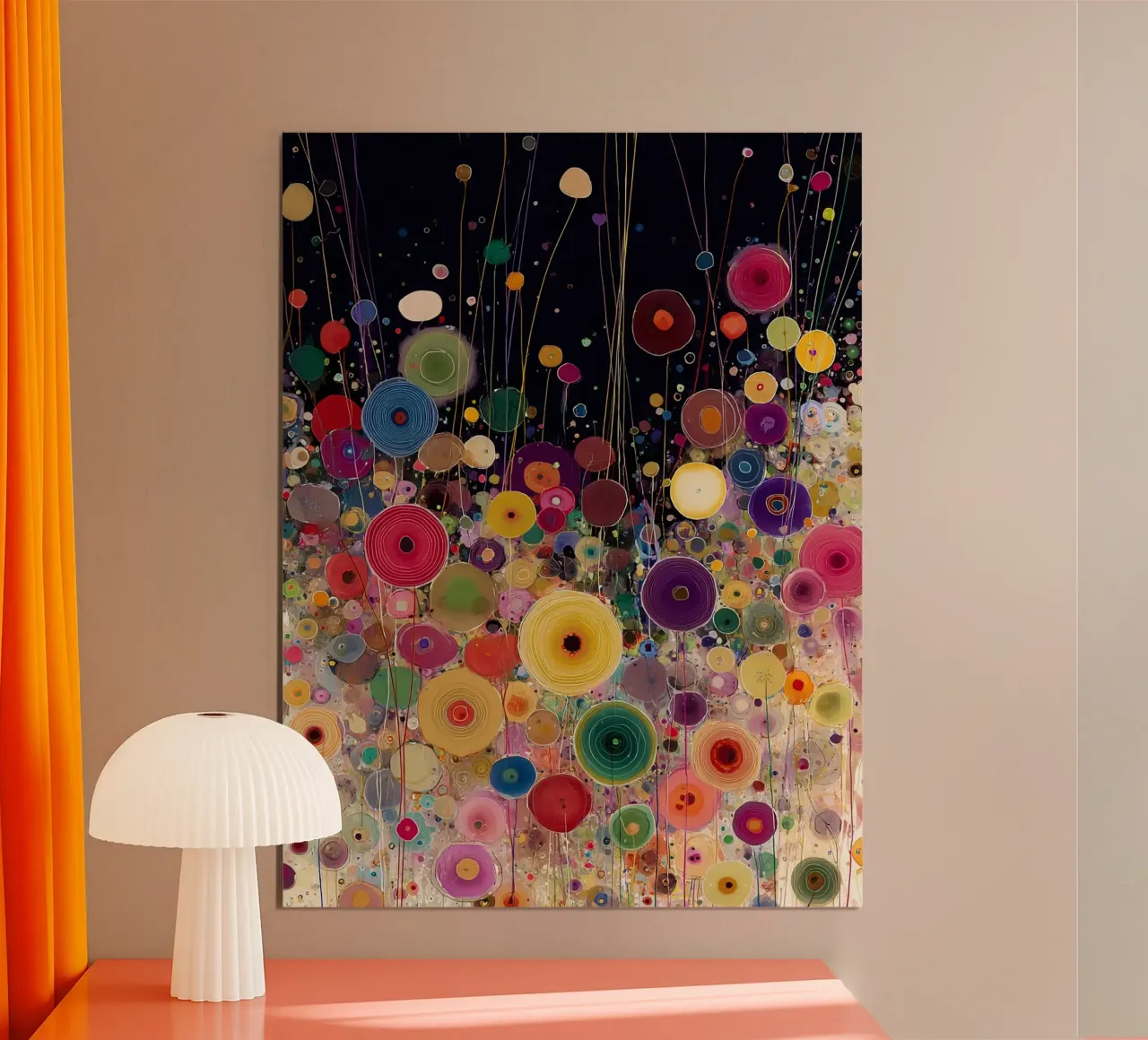 Flowers Abstract B, style Gustav Klimt poster con telaio in alluminio da Mateo