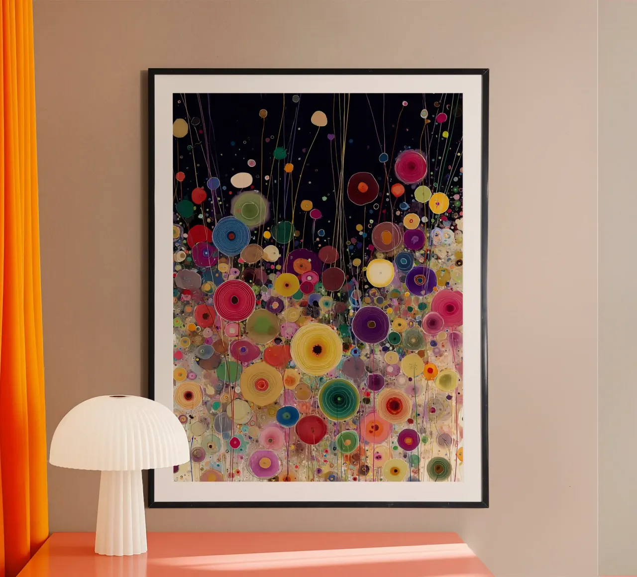 Flowers Abstract B, style Gustav Klimt poster con telaio in alluminio da Mateo