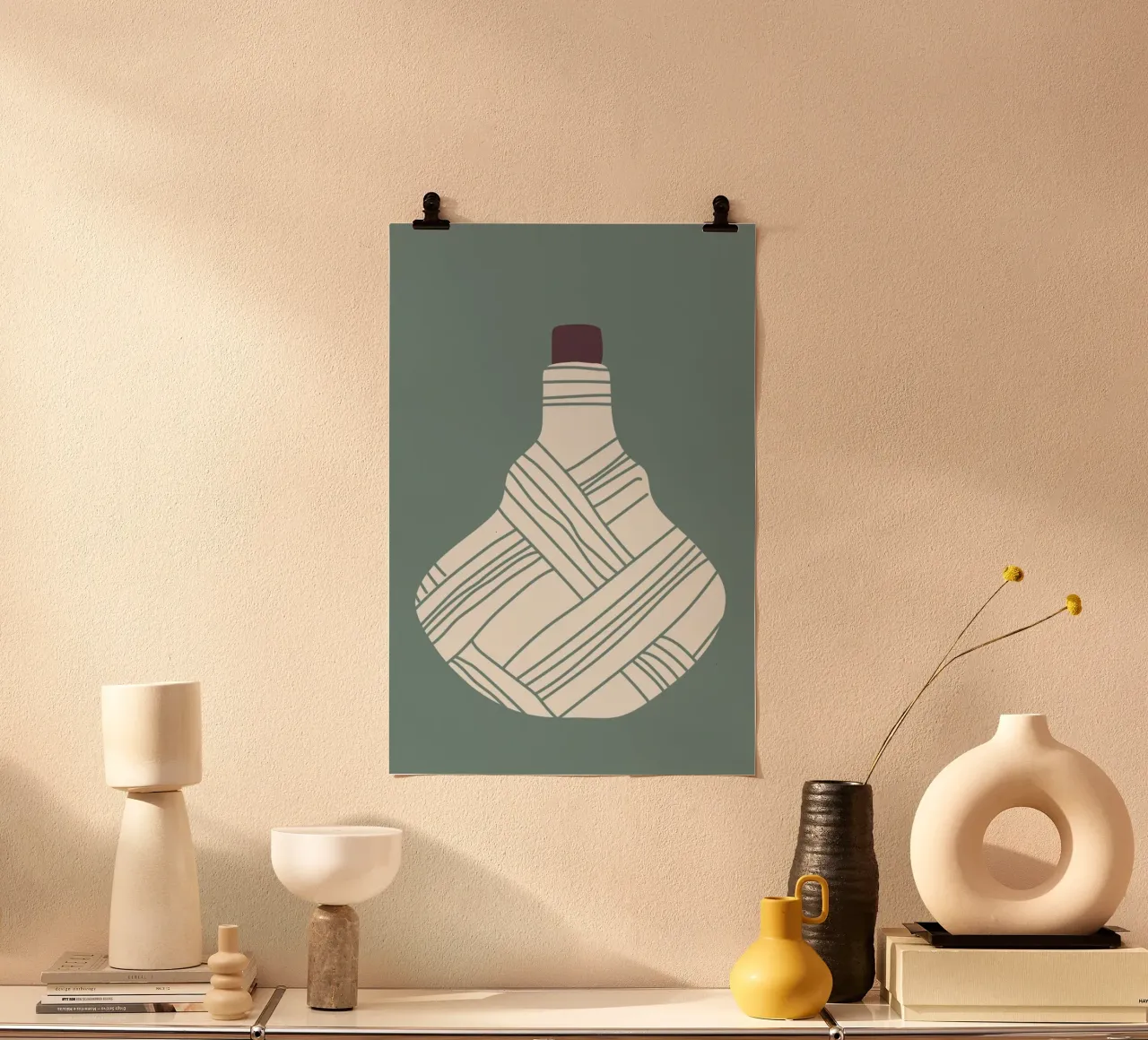 Kitchen Poetry  Bottle 1 Poster mit Aluminium Rahmen von Christina Heitmann