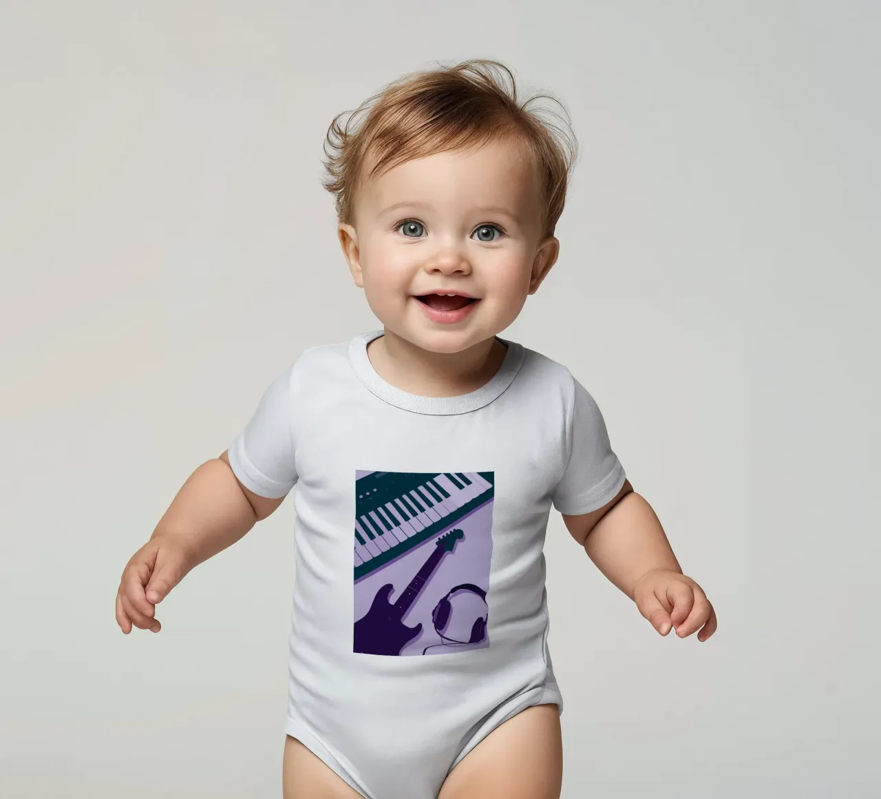 Musical Instruments Guitar and Piano body neonato maniche corte da MUSIC EDITION