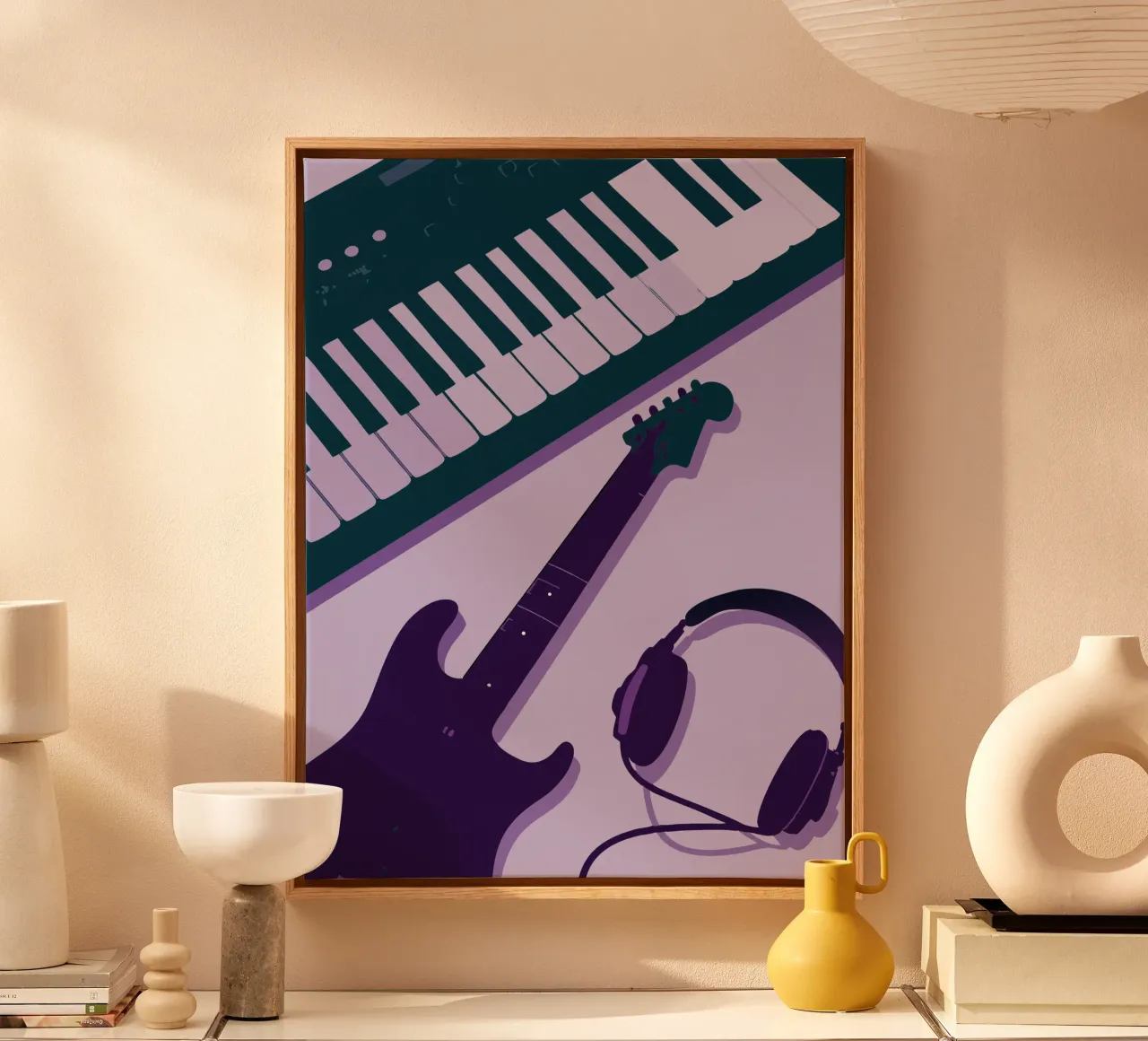 Musical Instruments Guitar and Piano tela con Cornice a cassetta da MUSIC EDITION