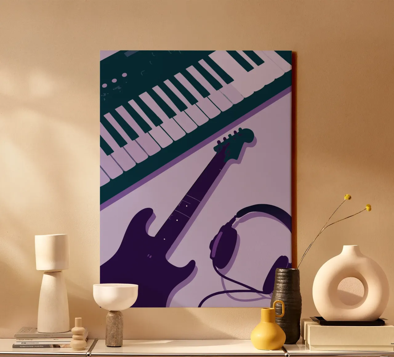 Musical Instruments Guitar and Piano tela con Cornice a cassetta da MUSIC EDITION