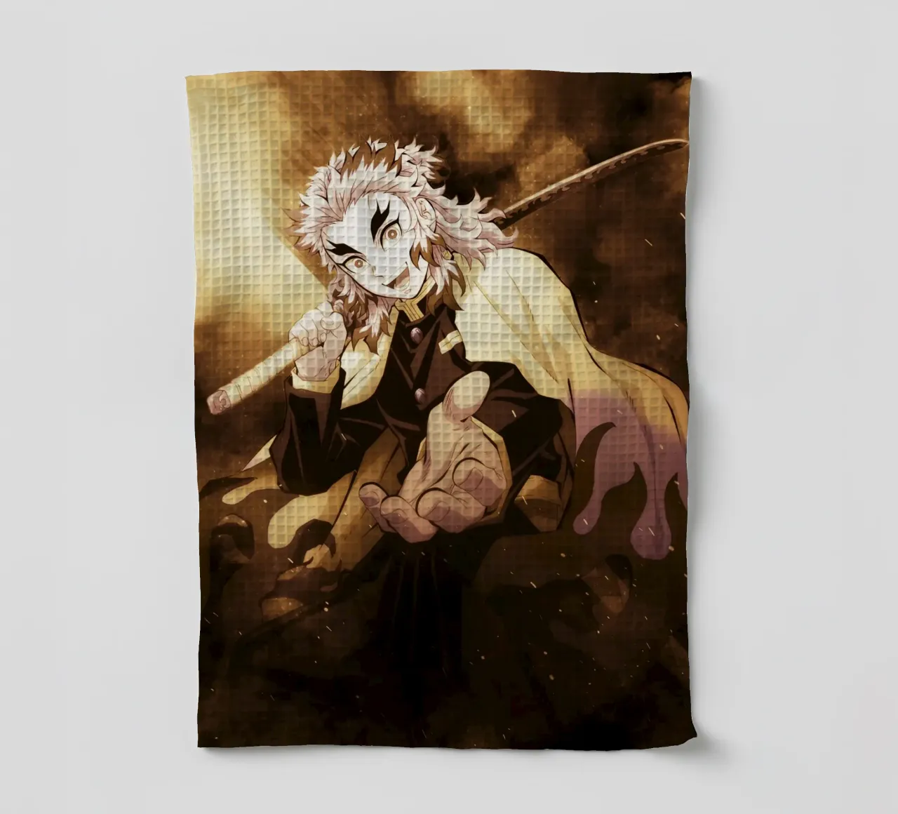 kyojuro rengoku tea towel by FreeArtStudio