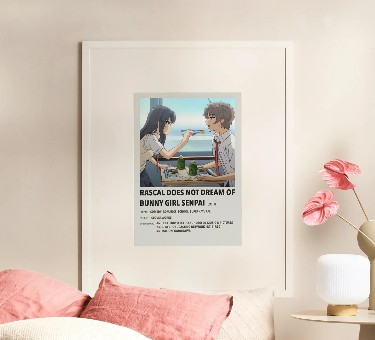 RASCAL DOES NOT DREAM OF BUNNY GIRL SENPAI 2018 poster con telaio in plastica da Totoya