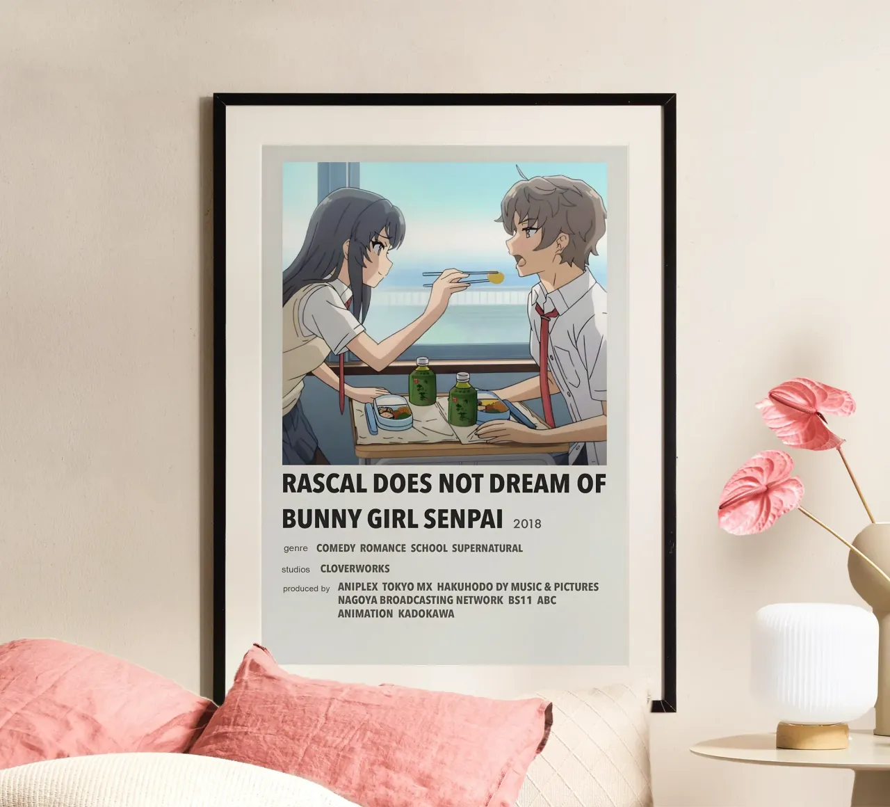 RASCAL DOES NOT DREAM OF BUNNY GIRL SENPAI 2018 poster con telaio in plastica da Totoya