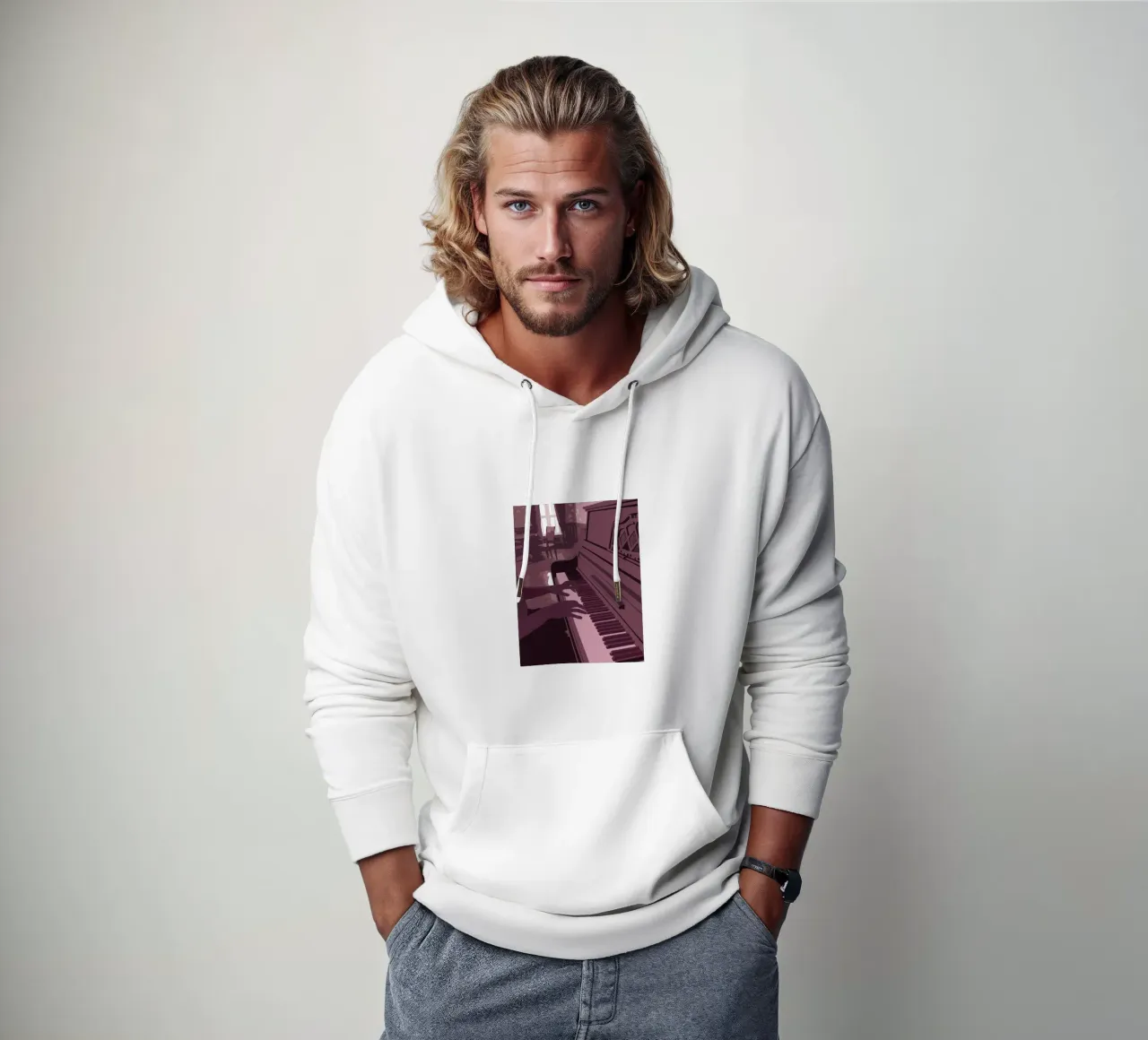 Suonare il pianoforte felpa con cappuccio da MUSIC EDITION