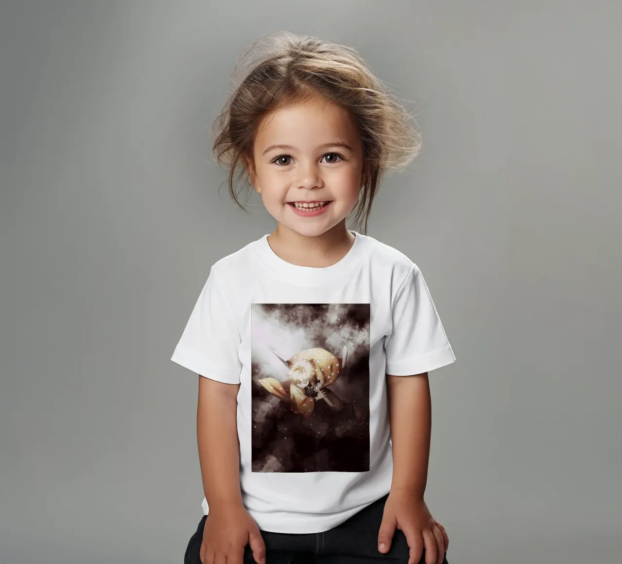 zenitsu agatsuma kids t-shirt by FreeArtStudio