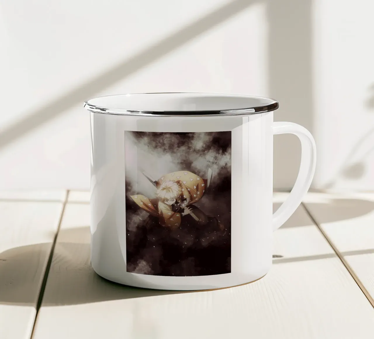 zenitsu agatsuma enamel mug by FreeArtStudio