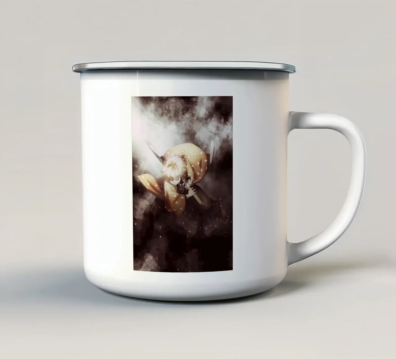 zenitsu agatsuma enamel mug by FreeArtStudio