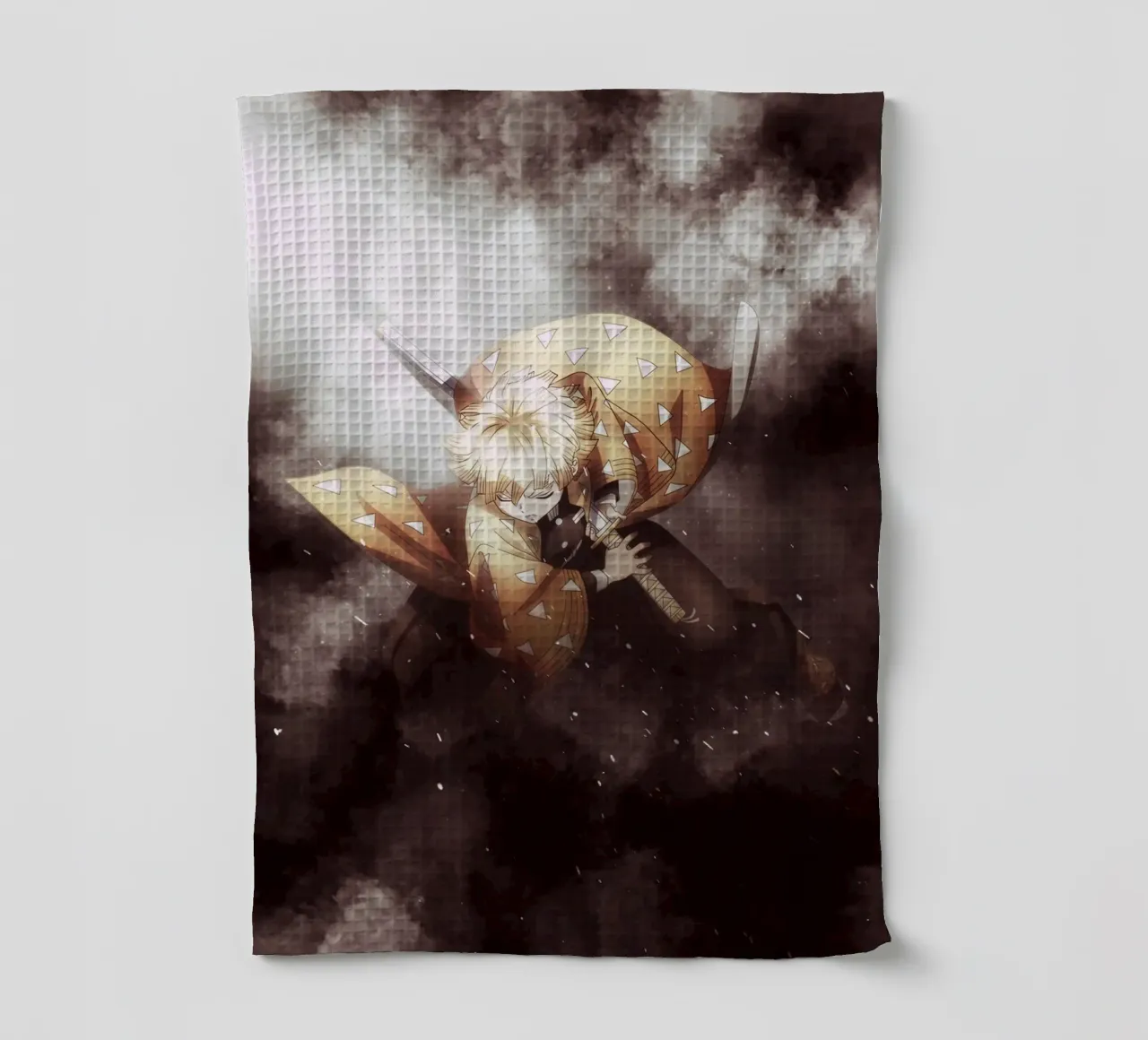 zenitsu agatsuma tea towel by FreeArtStudio