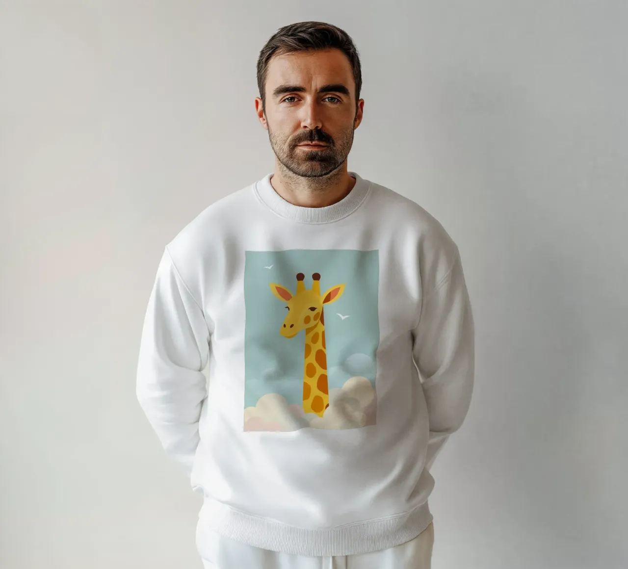 Giraffa gentile sopra le nuvole - motivo animale onirico felpa da namosh