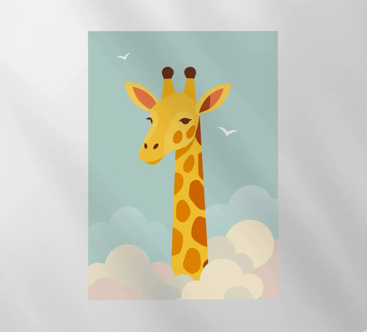 Giraffa gentile sopra le nuvole - motivo animale onirico pellicola backlit da namosh