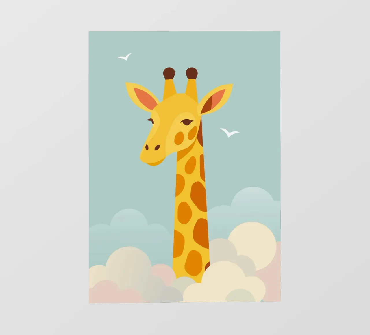 Giraffa gentile sopra le nuvole - motivo animale onirico pellicola backlit da namosh