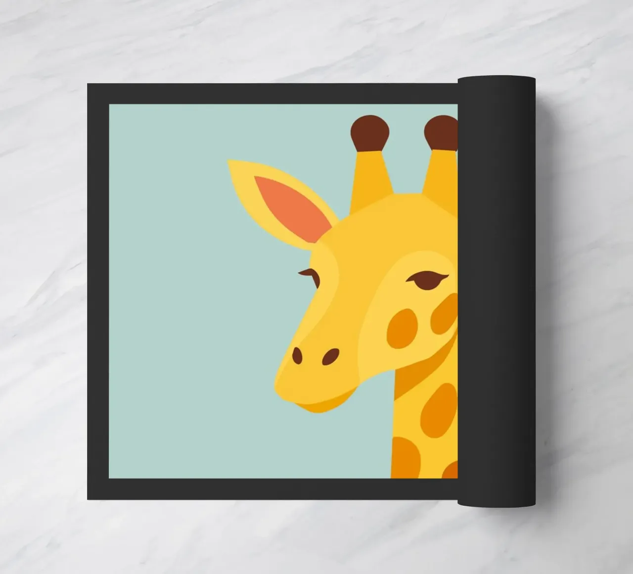 Giraffa gentile sopra le nuvole - motivo animale onirico zerbino da namosh